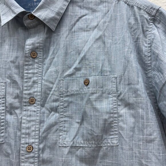 Kuhl Karib Blue Short Sleeve Performance Lightweight Button Shirt 7259 Mens XL - Picture 3 of 9